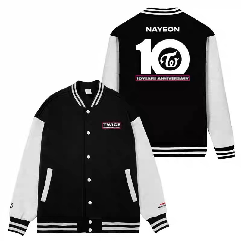 TWICE 10TH ANNIVERSARY Merch Inspired Baseball Jacket
