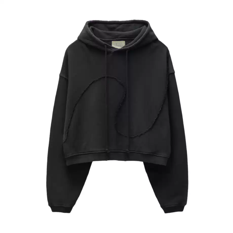 Heeseung Evan Inspired Black Swirl Washed Oversized Hooded Sweatshirt