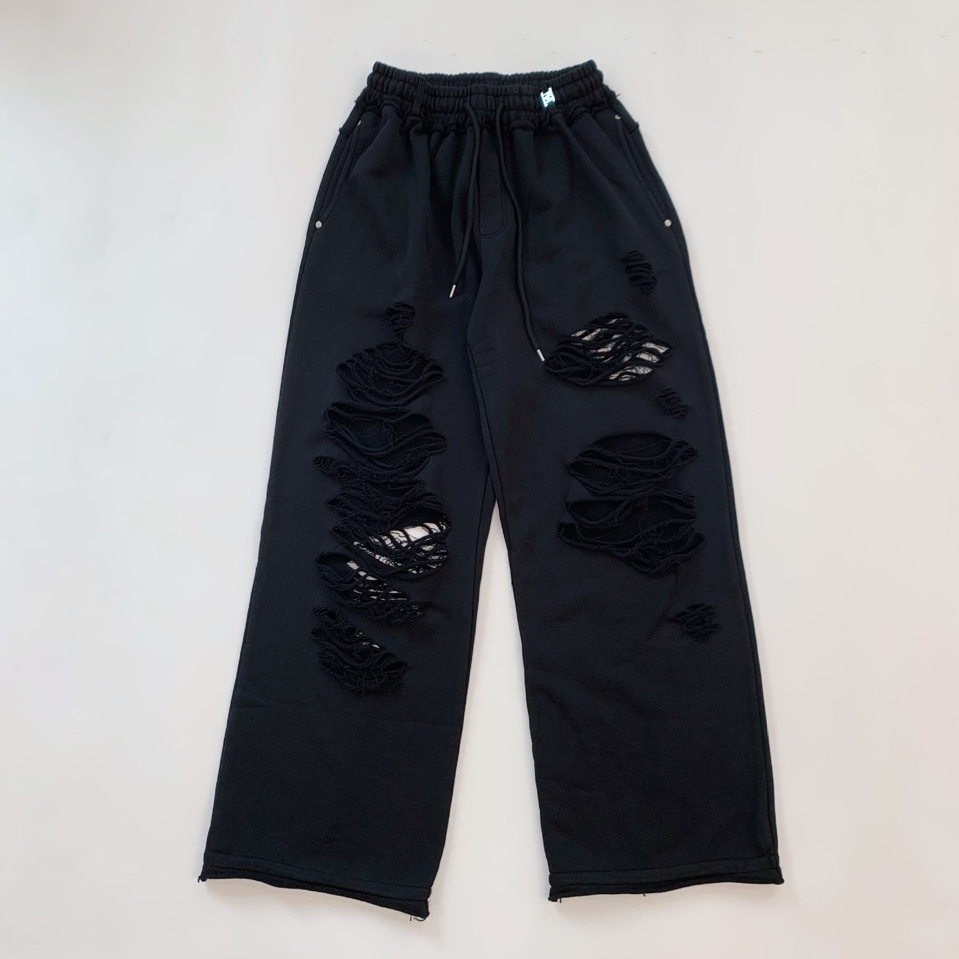 Blackpink Jennie Inspired Ripped Straight-Leg Casual Sweatpants