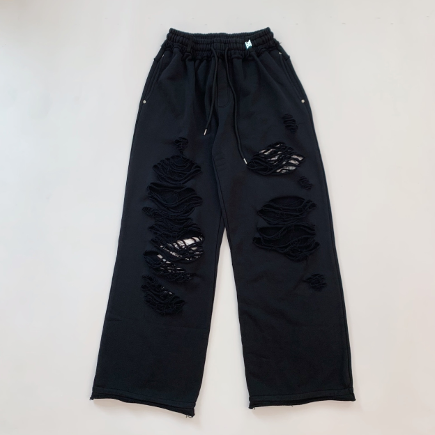 Blackpink Jennie Inspired Ripped Straight-Leg Casual Sweatpants