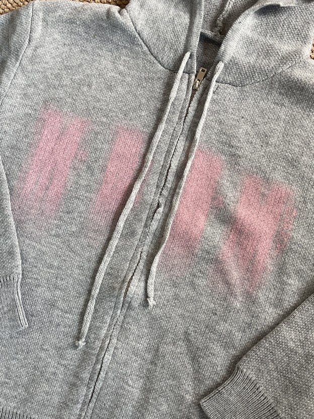 Enhypen Sunoo inspired Grey Pink Cardigan Phantom Sweater Jacket