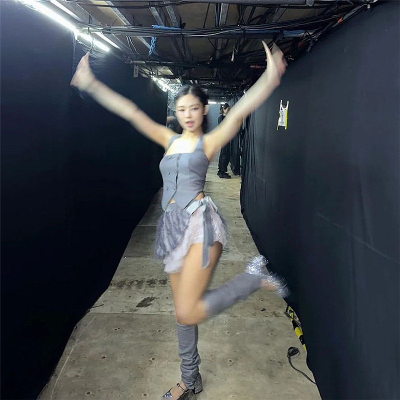 Blackpink Jennie Inspired Grey Halter Vest Top