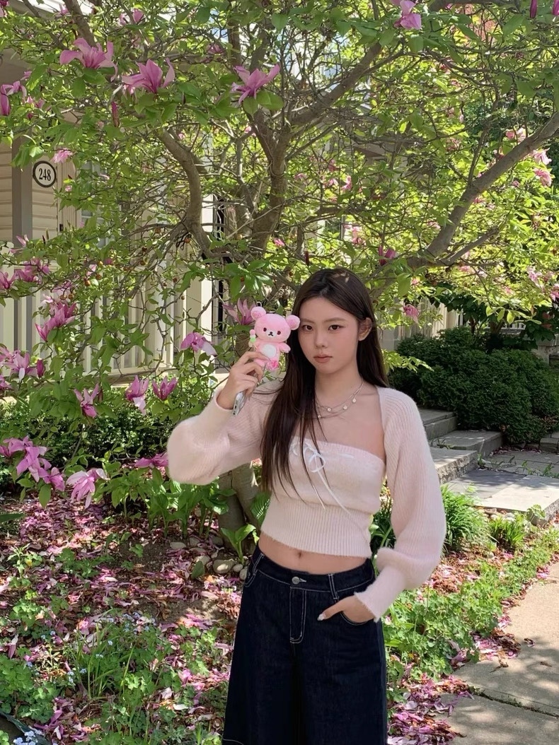 Aespa Winter & IVE Wonyoung Inspired Knitted Camisole Set