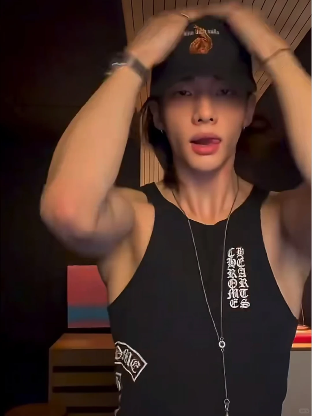 Stray kids Hyunjin Inspired Chrome Hearts Style Black Logo Tank Top-straykids