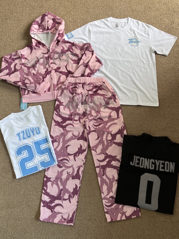 TWICE -Pink Camo Rhinestone inspired Hoodie Set