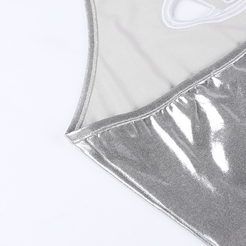 Blackpink Jisoo Inspired Metallic Halter Crop Top