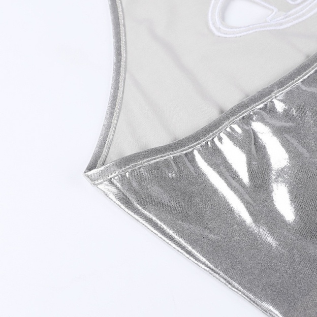 Blackpink Jisoo Inspired Metallic Halter Crop Top