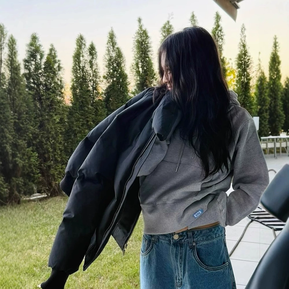 Gray Hooded Sweatshirt-Blackpink Jennie