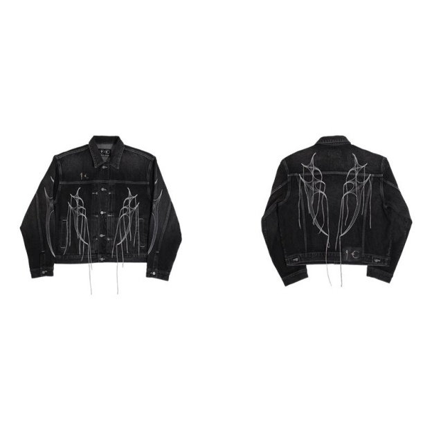 Enhypen NiKi inspired Distressed Washed Black Short Wide-Cut Denim Jacket & Jeans pants Set