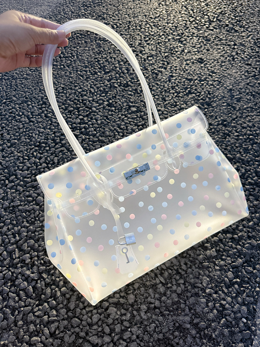 Horizontal Candy Polka Dot TPU Jelly Tote Bag jellyfirkin bag-jelly bag