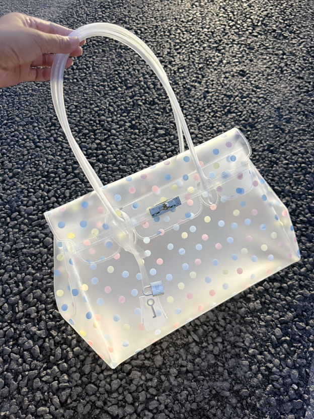 Horizontal Candy Polka Dot TPU Jelly Tote Bag jellyfirkin bag-jelly bag