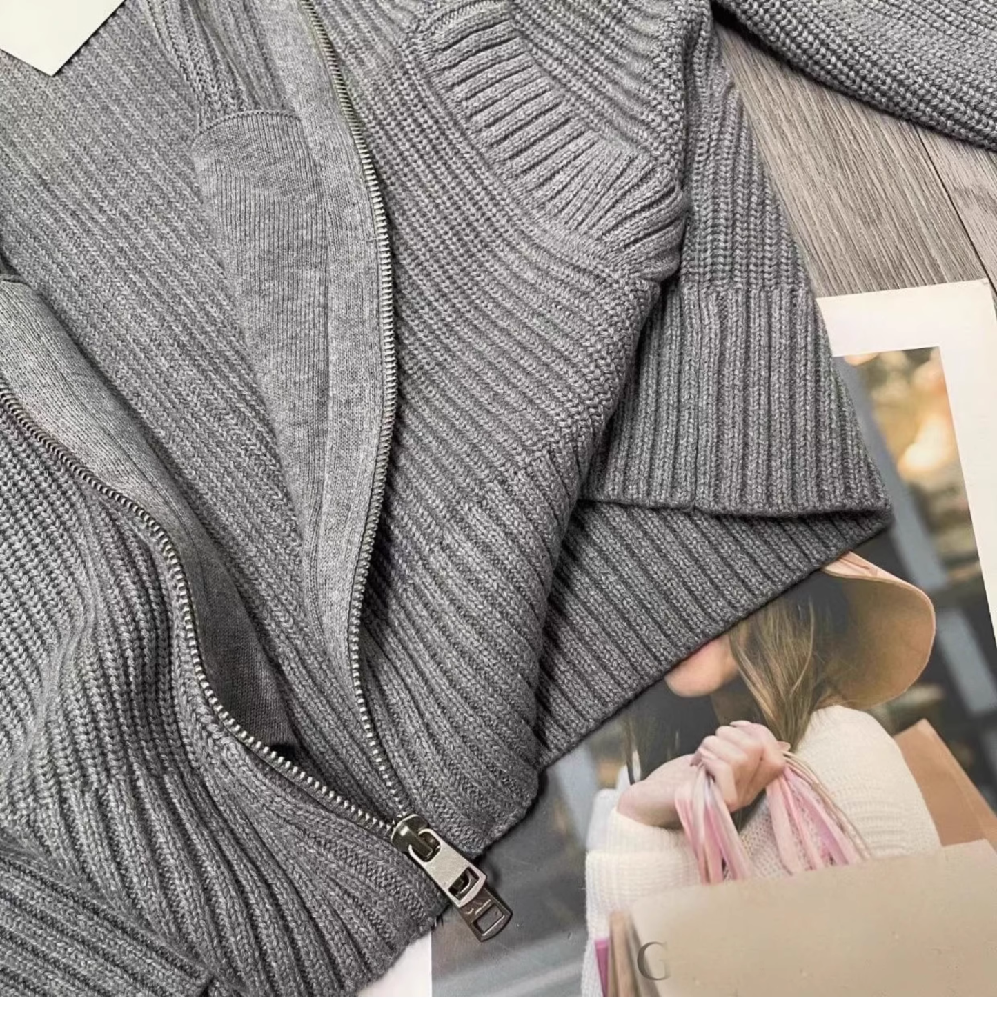 Seventeen DK Inspired Zip-Up Knit Cardigan