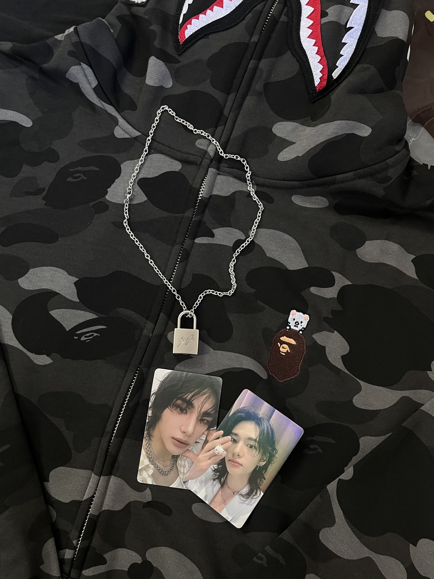 StrayKids Hyunjin BAPE Inspired Bape camo zip-up  hoodie-Stray Kids