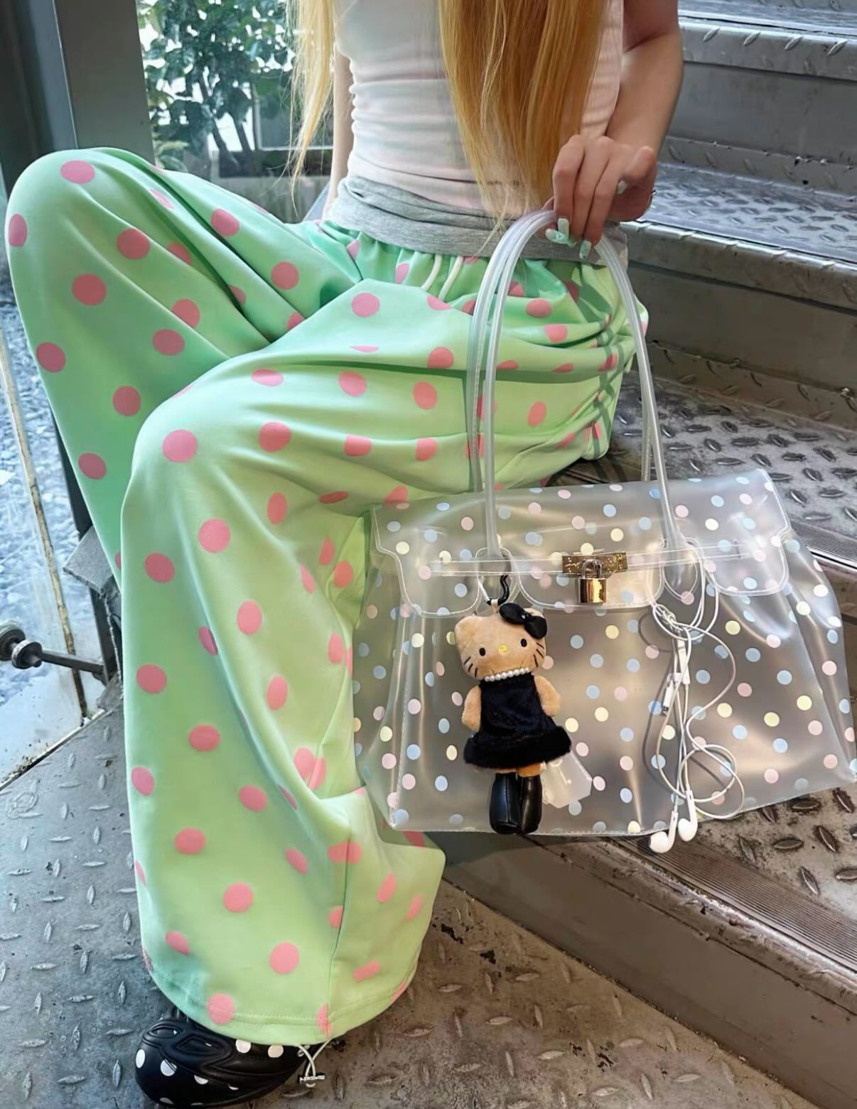 Macaron Polka Dot TPU Jelly Tote Bag jellyfirkin bag