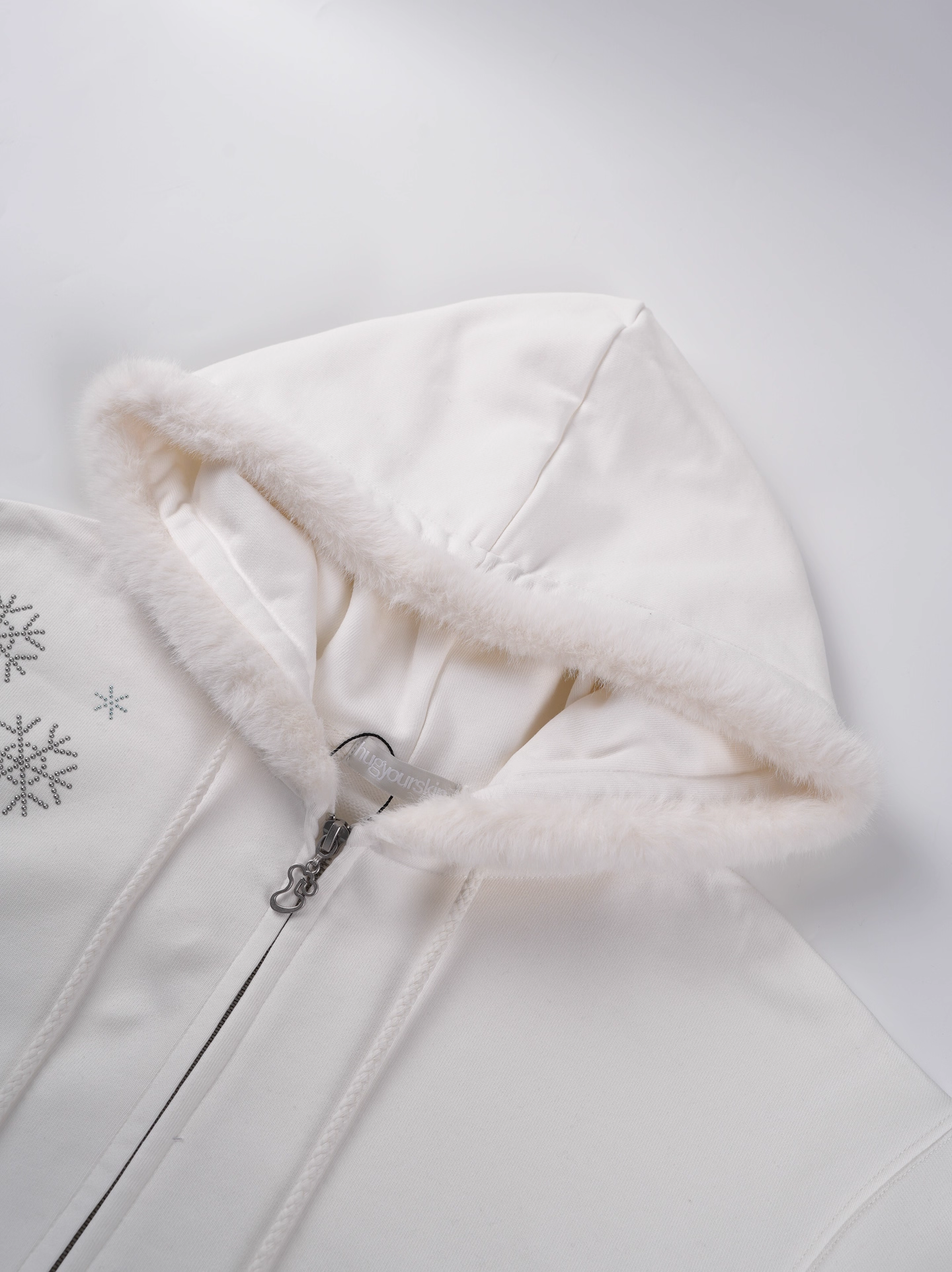 NMIXX Haewon Inspired Rhinestone hotfix fur hoodie