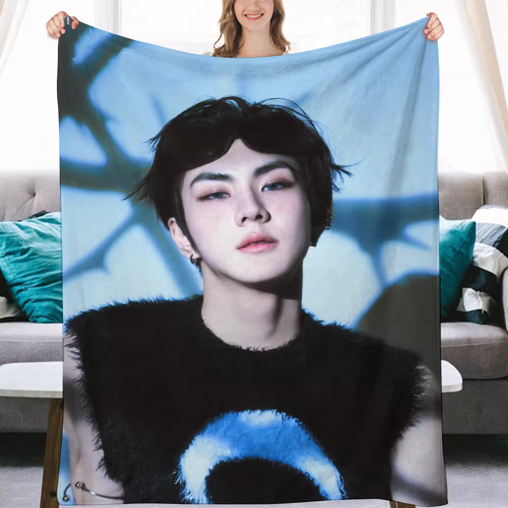 Enhypen Jungwon Fanmade Flanne Blanket - Kpop Concert Fan Blanket