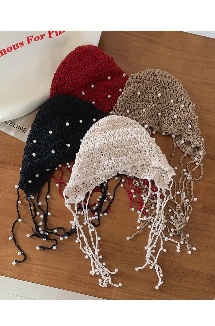 Straykids Hyujin Crochet Knitted Pearl inspired Hat-stray kids