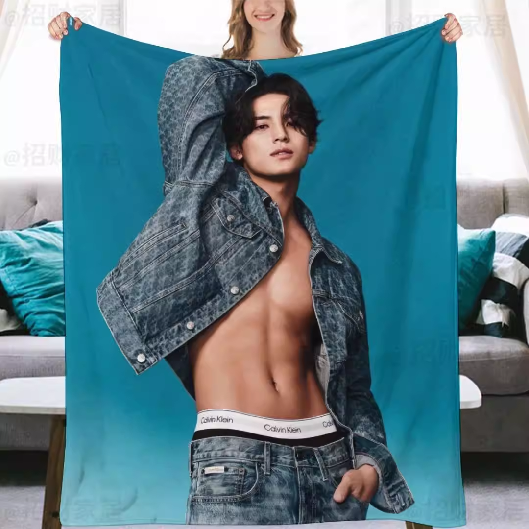 Seventeen Mingyu Fanmade Flanne Blanket - Kpop Concert Fan Blanket-Straykids
