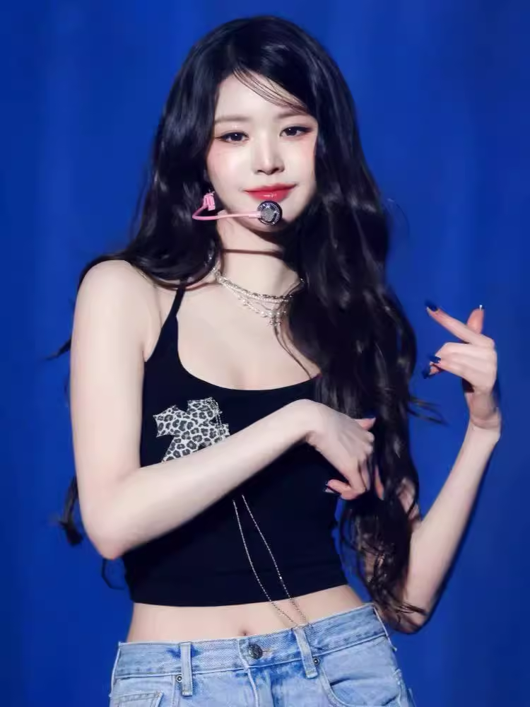 IVE Wonyoung Inspired Cross Necklace Sleeveless