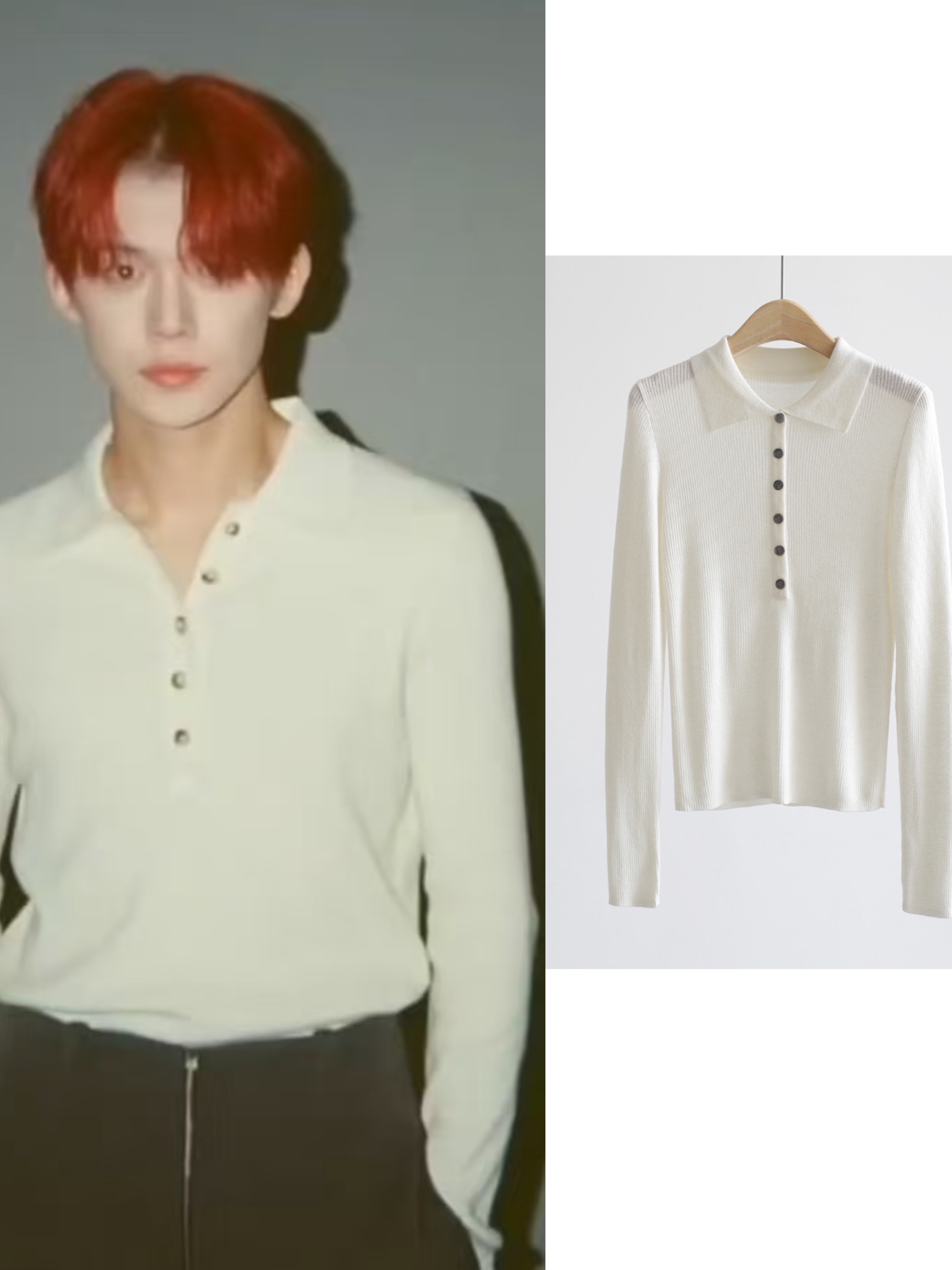 TXT Yeonjun inspired Collar Knit Sweater 