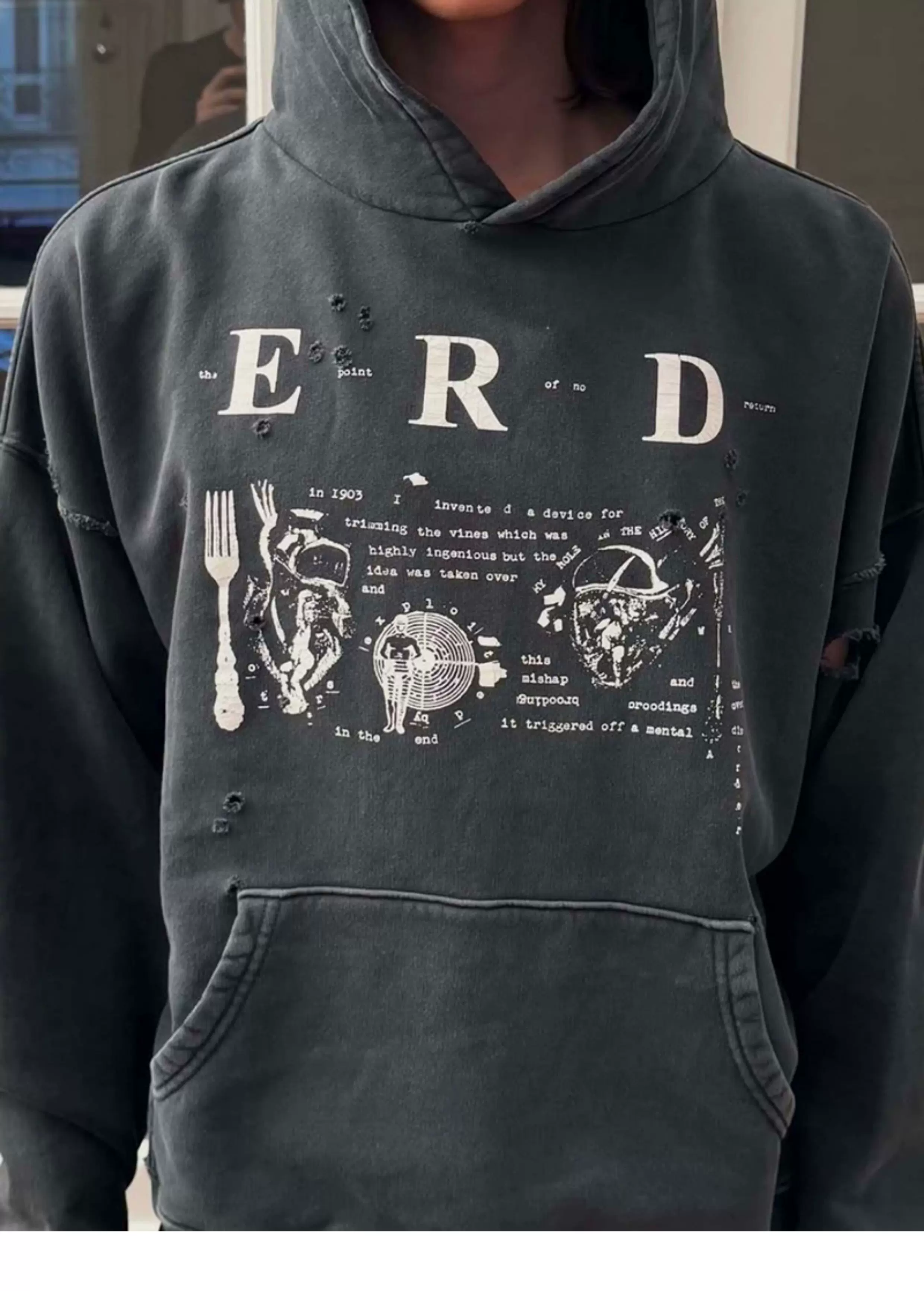 Straykids Hyunjin Inspired Erd Men's Navy My Role in the War Hoodie-Stray kids