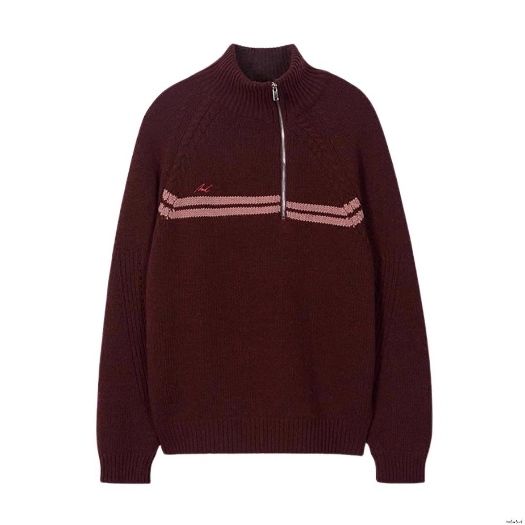 ENHYPEN Jay Inspired Striped Asymmetric Zip-Up Sweater