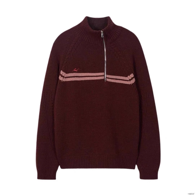 ENHYPEN Jay Inspired Striped Asymmetric Zip-Up Sweater