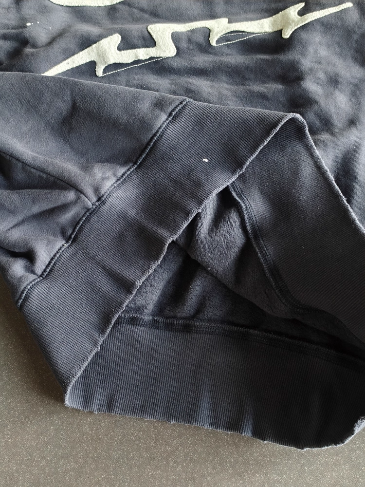 TXT Soobin Inspired Washed Blue Lightning Embroidered Sweatshirt