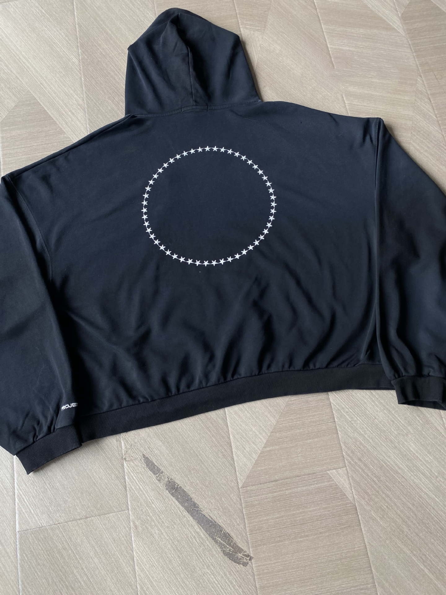 ENHYPEN Sunghoon Inspired Vintage Washed Badge Black Hoodie