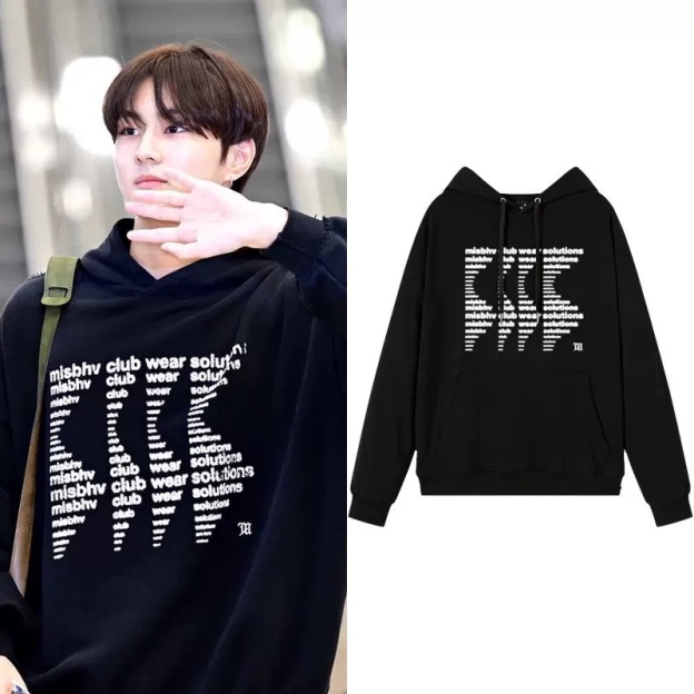 ENHYPEN Jungwon Inspired Letter Print Pullover Hoodie 