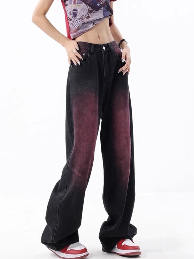 Straykids Jeongin Black Red inspired Straight Cut Washed Jeans Pant