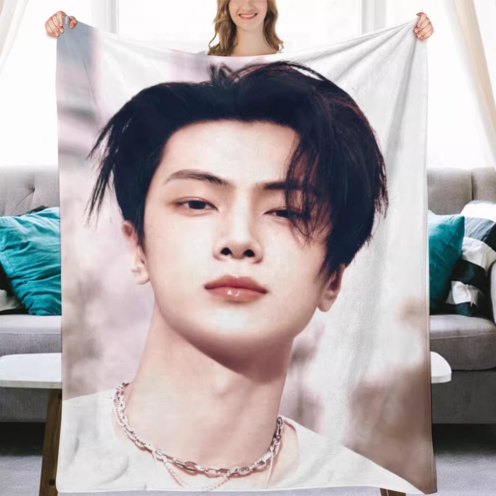 Enhypen Jay Fanmade Flanne Blanket - Kpop Concert Fan Blanket