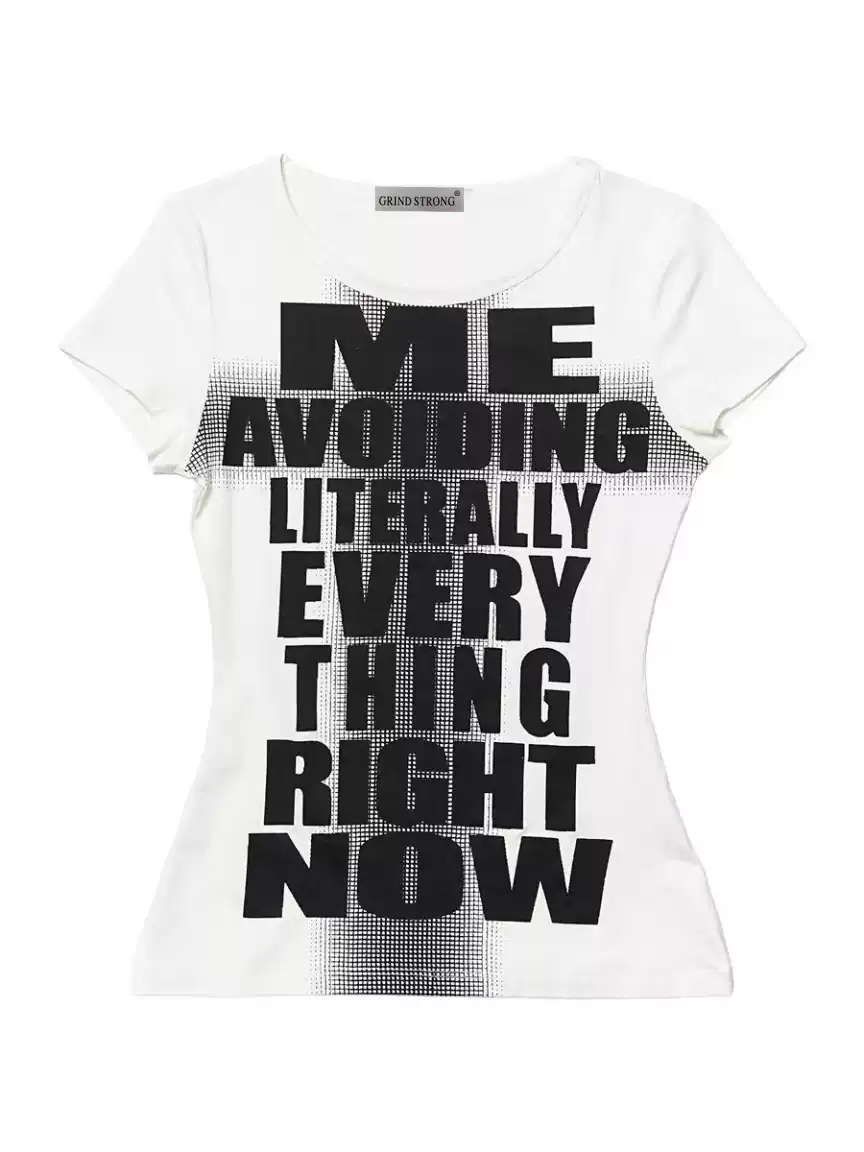 Aespa Karina Inspired Slogan Graphic Fitted Tee