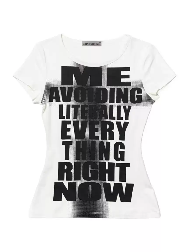 Aespa Karina Inspired Slogan Graphic Fitted Tee