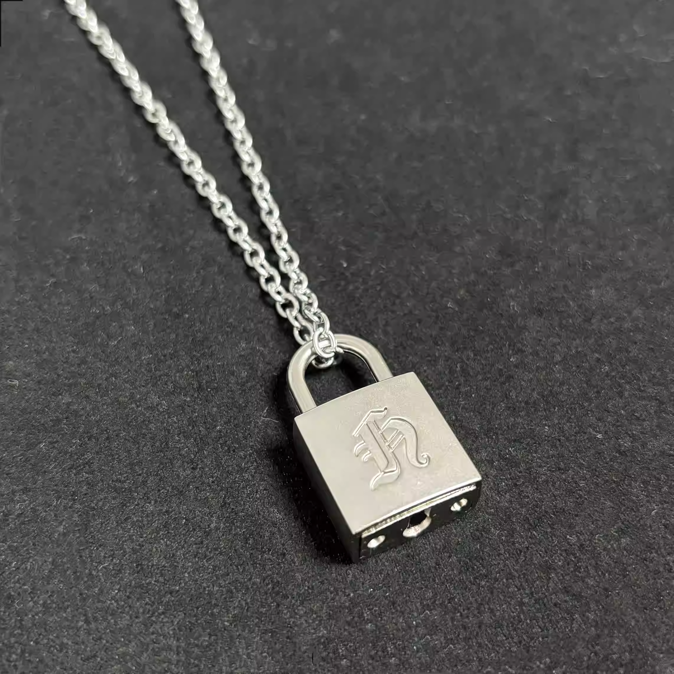 Straykids Hyunjin Inspired Initial Lock Pendant Necklace
