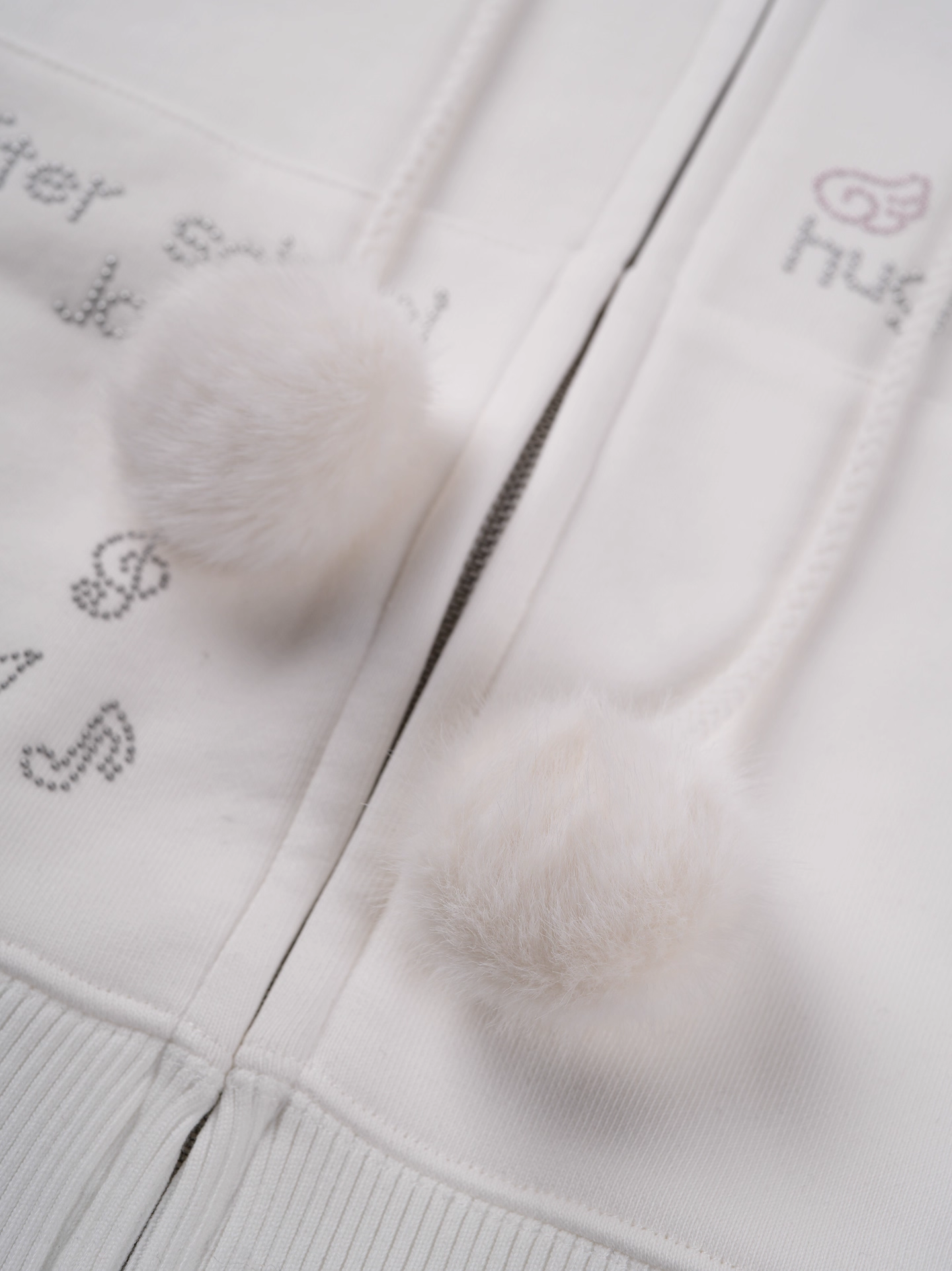 NMIXX Haewon Inspired Rhinestone hotfix fur hoodie