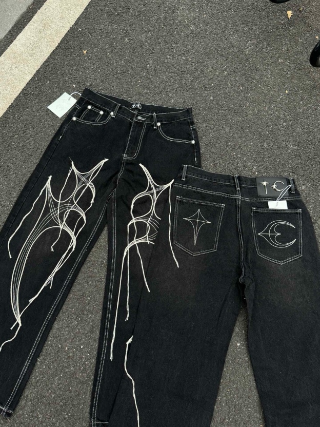 Enhypen NiKi inspired Distressed Washed Black Short Wide-Cut Denim Jacket & Jeans pants Set