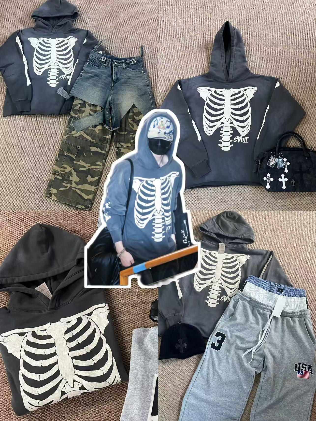 ENHYPEN Niki Inspired Skeleton Graphic Hoodie-NI-KI