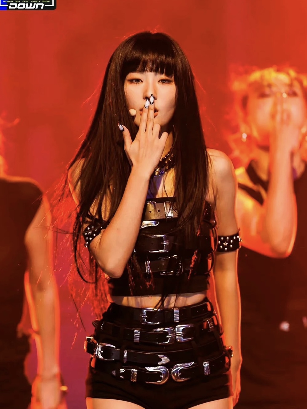 Red Velvet Seulgi Inspired Strapless Belt-adorned Top&Shorts Set