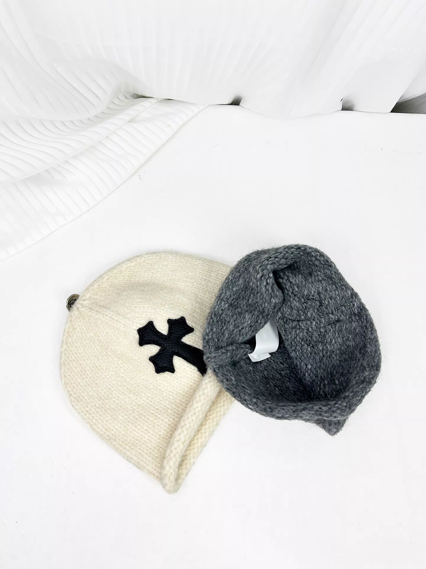 Enhypen NIKI inspired Chrome Hearts Style Cross Patch Knit Beanie