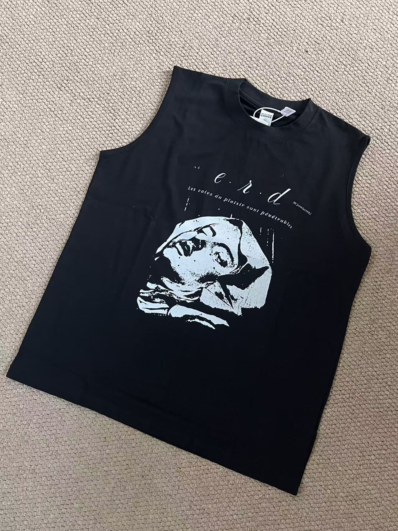 Enhypen Niki Inspired ERD Nun Print Distressed Cropped Sleeveless Tank Top-NI-KI