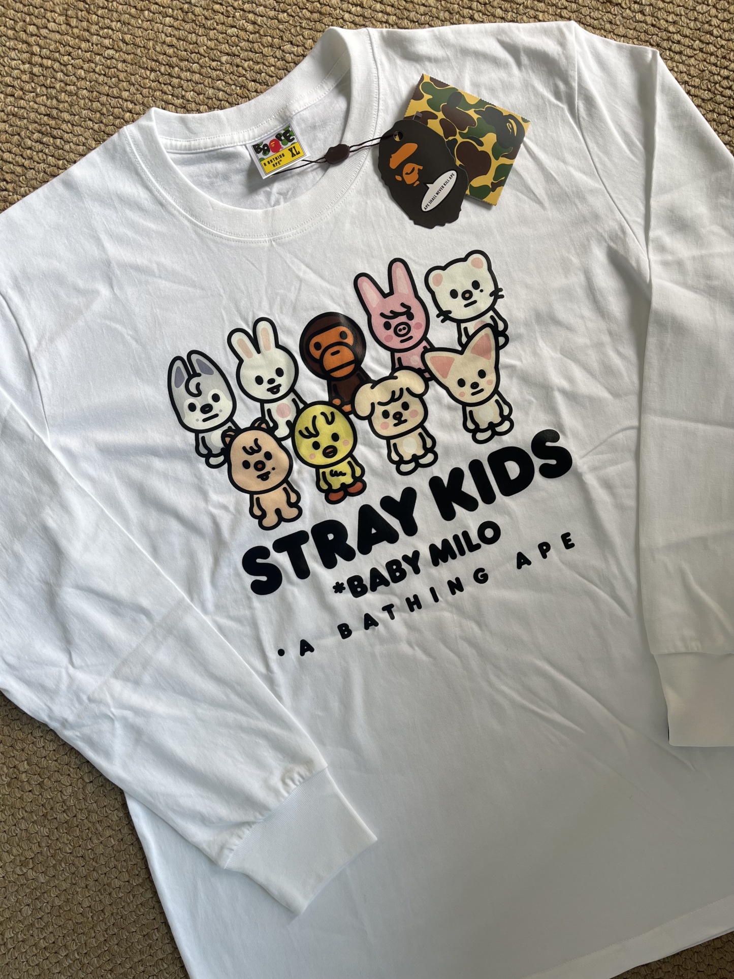 StrayKids BAPE Inspired Long Sleeve T-Shirt-Stray Kids BAPE