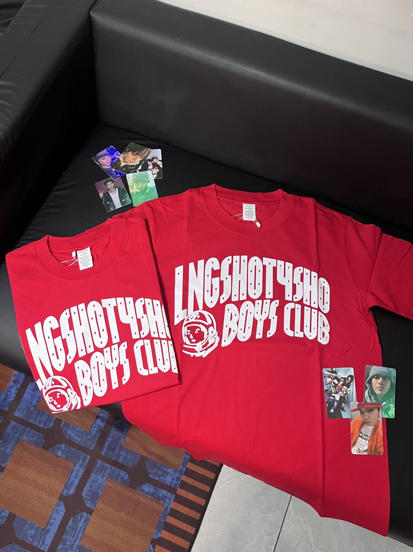 lngshot inspired  red boys club letter print tshirt