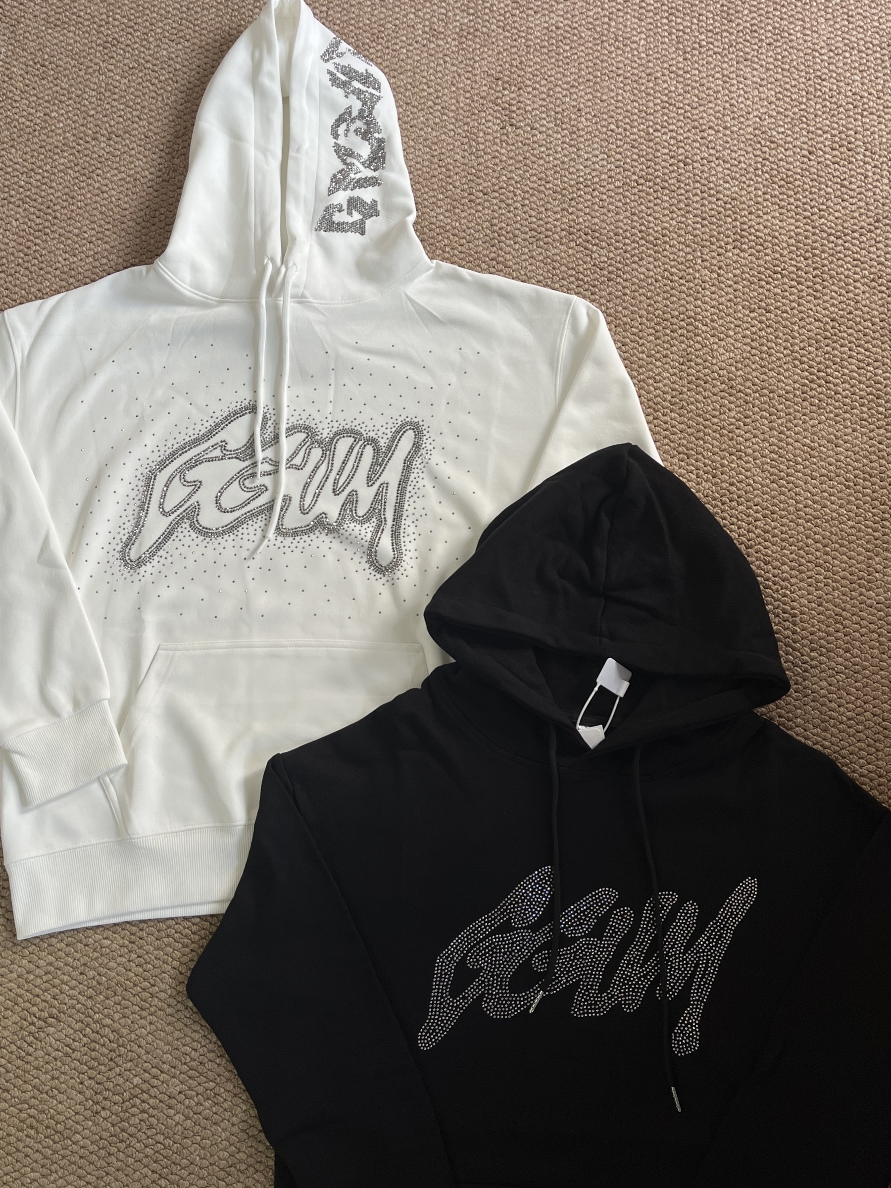 TXT Yeonjun-Black GGUM Rhinestone inspired Hoodie