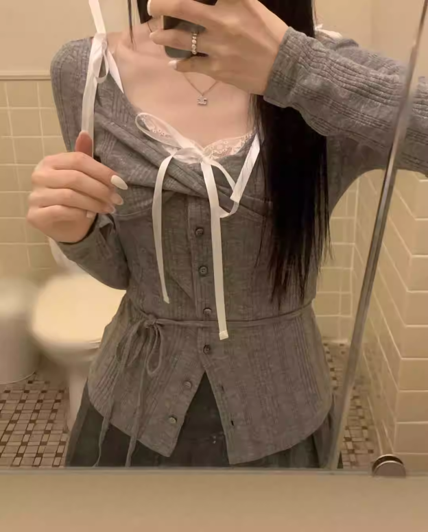 BabyMonster Ahyeon Inspired Long Sleeve Slim Fit Cardigan