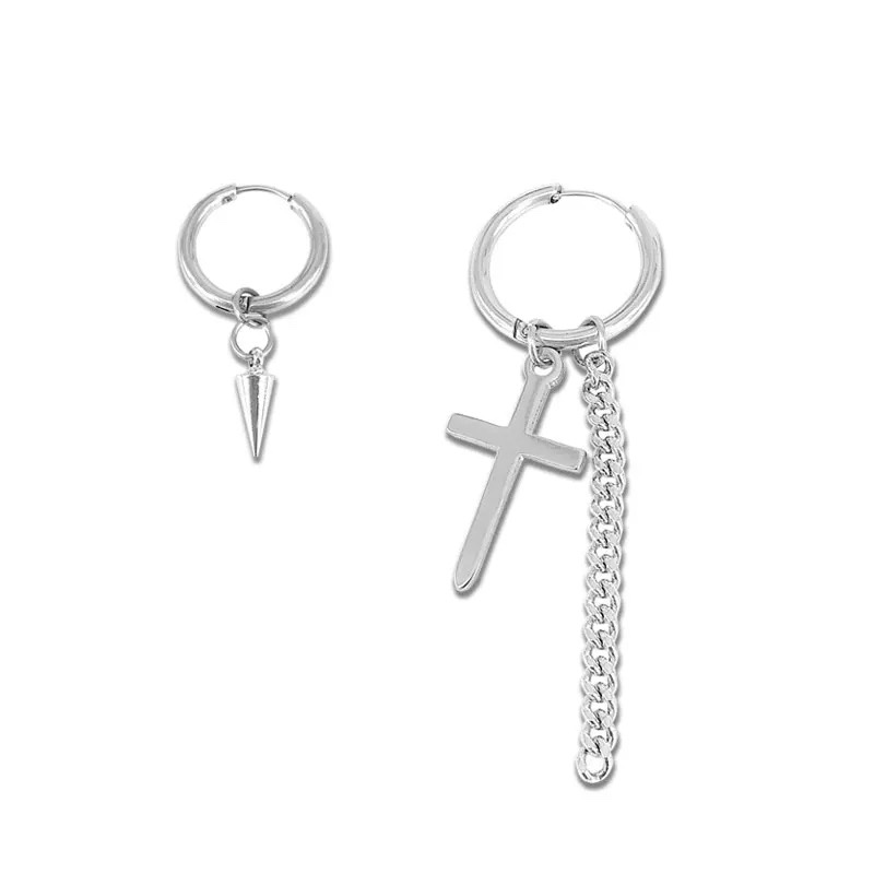 BTS SUGA Inspired Long Multi-Chain Triangle Earrings