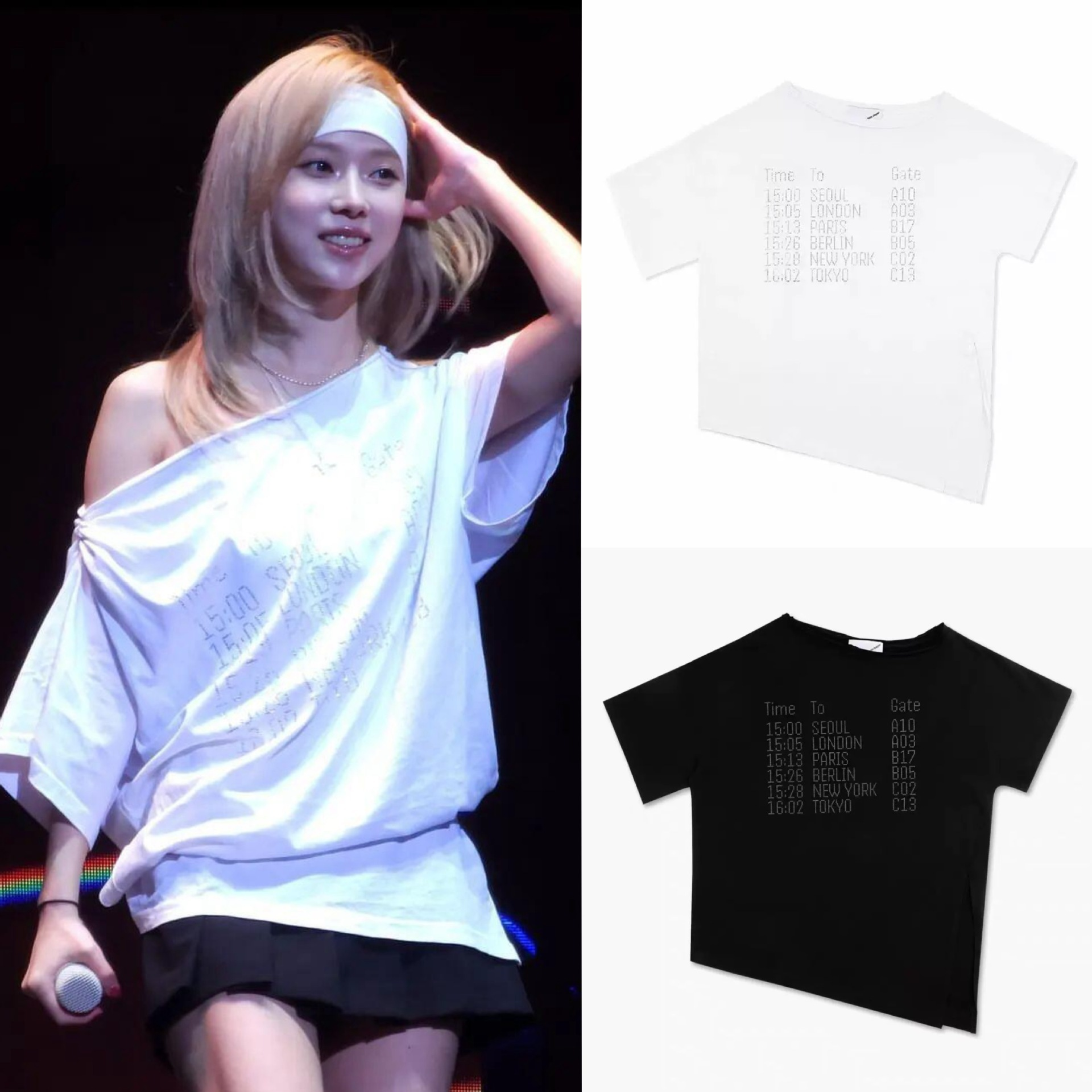 Aespa Winter Inspired Sparkle Letter Off-Shoulder Tee