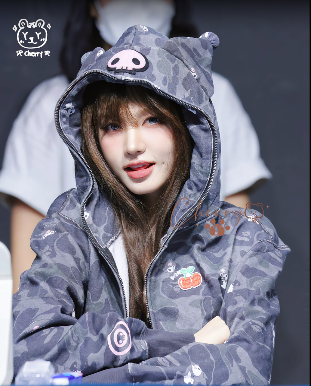 IVE Liz Inspired BAPE x Sanrio Characters Camo Full Zip Hoodie