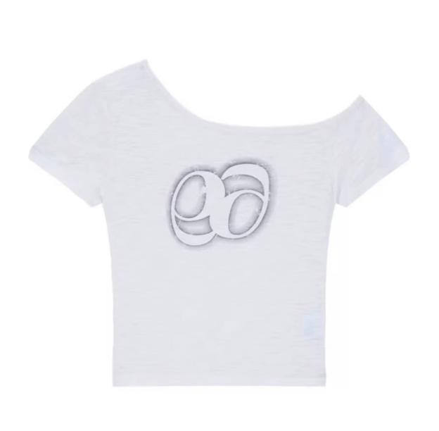 Aespa Winter Inspired Asymmetric Off Shoulder Baby Top