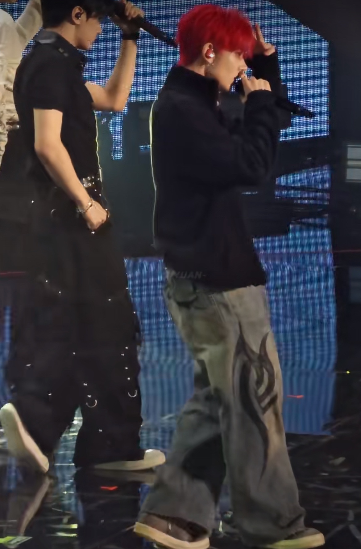 TXT Yeonjun & Enhypen heeseung Inspired Flame Print Wide Leg Pants